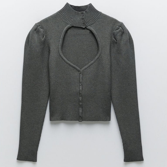 ZARA | Bloggers Fave Puff Sleeve Cut Out Sweater - Picture 13 of 16